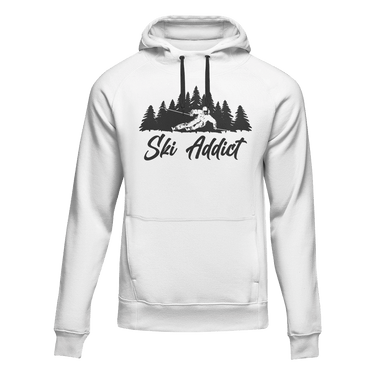 Ski Addict Adult Fleece Hooded Sweatshirt